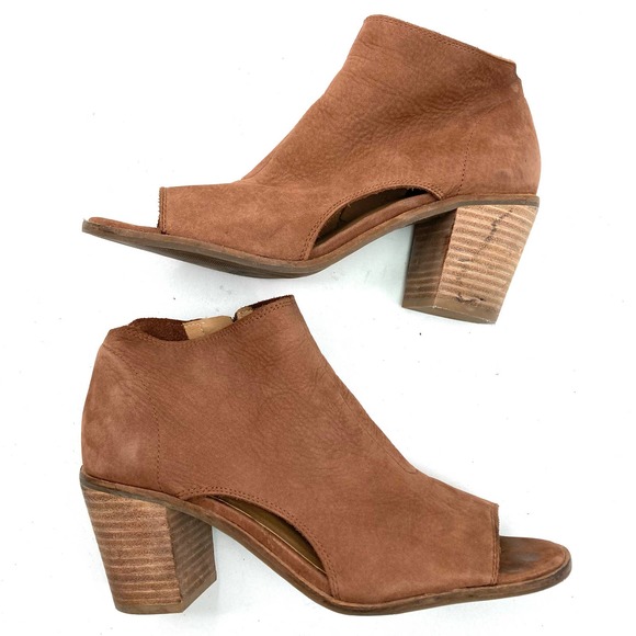 Lucky Brand Shoes - Lucky Brand | Kasima Genuine Leather Open Toe Bootie Size 9